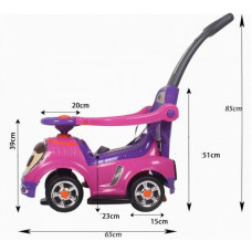 Детская машинка-каталка "Малыш" 3 в 1, 302 (цвет розовый)