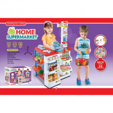 Детский игровой супермаркет с корзинкой, кассой, продуктами и звуком 668-02