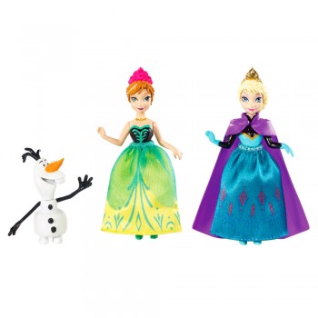 Набор мини-кукол "Холодное сердце" - Сестры Анна и Эльза со снеговиком, Y9975 Mattel